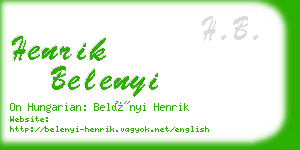 henrik belenyi business card